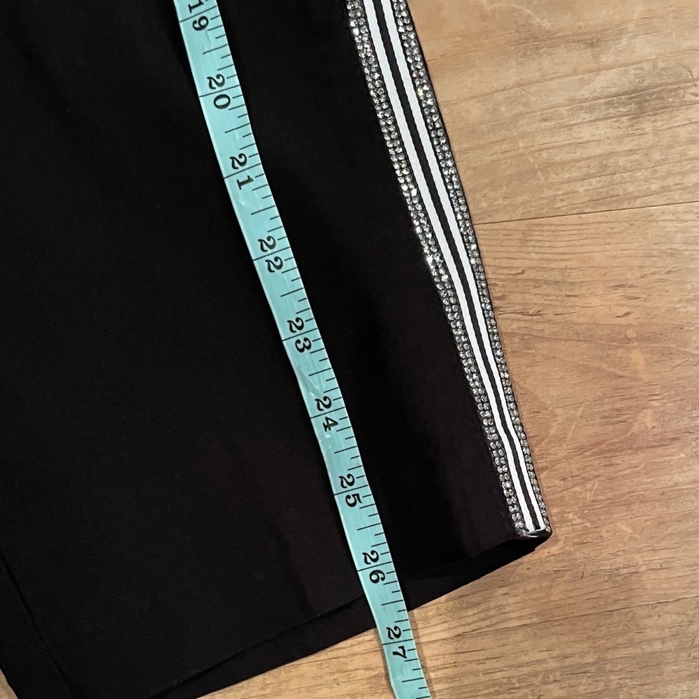 ETHYL VTG black bling track short pants capris cropped y2k Funky Diva Eclectic 6 - Picture 7 of 9